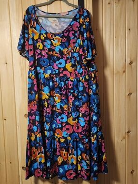 Popsy Women's Multicolor Animal-Print Tiered Dress